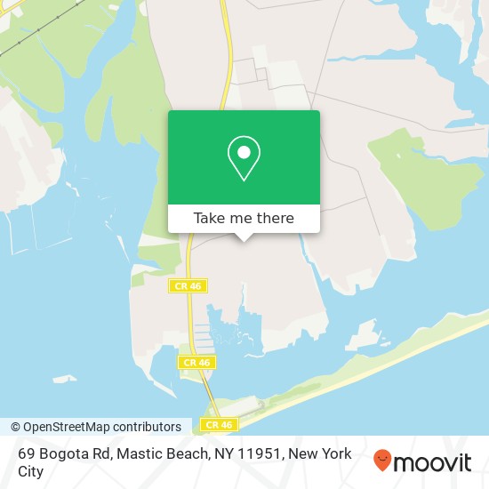 69 Bogota Rd, Mastic Beach, NY 11951 map