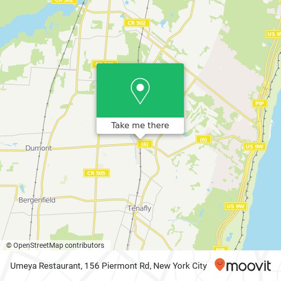 Mapa de Umeya Restaurant, 156 Piermont Rd