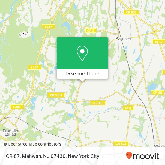 Mapa de CR-87, Mahwah, NJ 07430