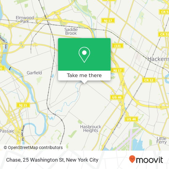 Chase, 25 Washington St map