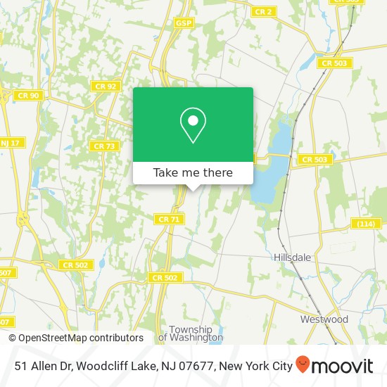 Mapa de 51 Allen Dr, Woodcliff Lake, NJ 07677