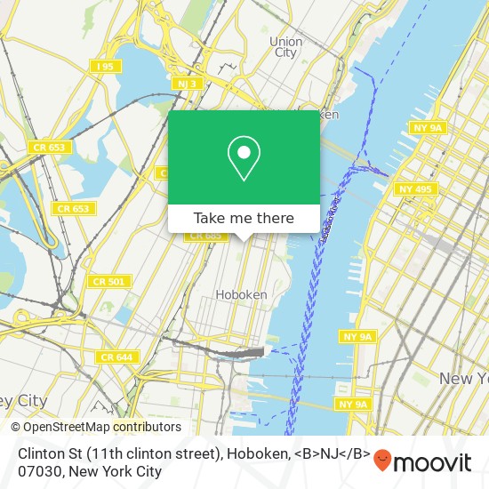 Clinton St (11th clinton street), Hoboken, <B>NJ< / B> 07030 map