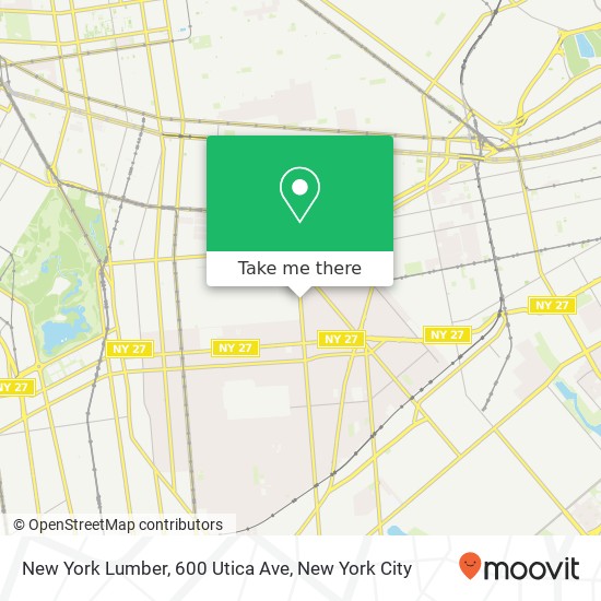 Mapa de New York Lumber, 600 Utica Ave