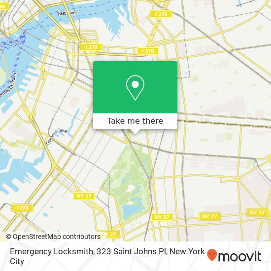 Mapa de Emergency Locksmith, 323 Saint Johns Pl