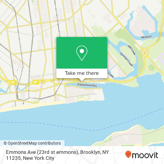 Mapa de Emmons Ave (23rd st emmons), Brooklyn, NY 11235