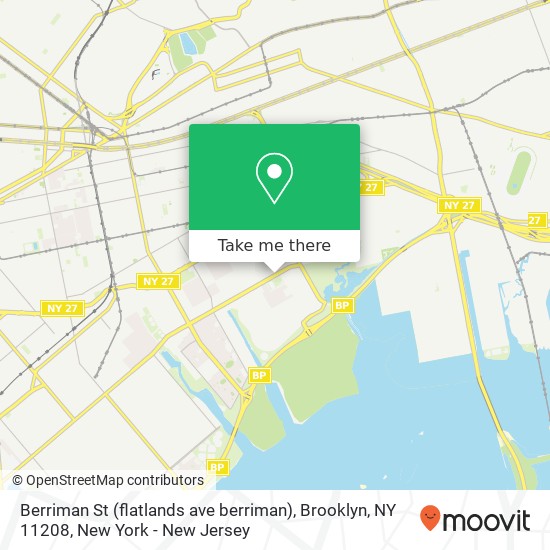 Mapa de Berriman St (flatlands ave berriman), Brooklyn, NY 11208
