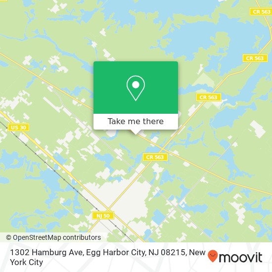 Mapa de 1302 Hamburg Ave, Egg Harbor City, NJ 08215
