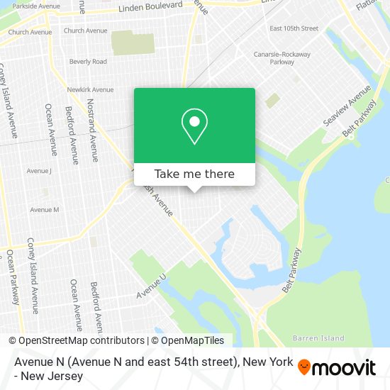 Avenue N (Avenue N and east 54th street) map