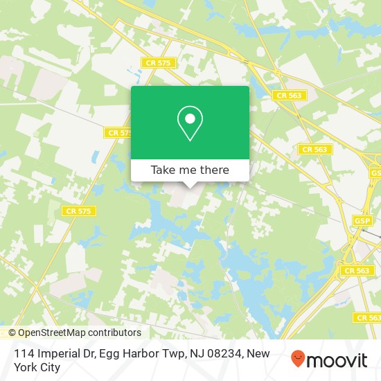 Mapa de 114 Imperial Dr, Egg Harbor Twp, NJ 08234