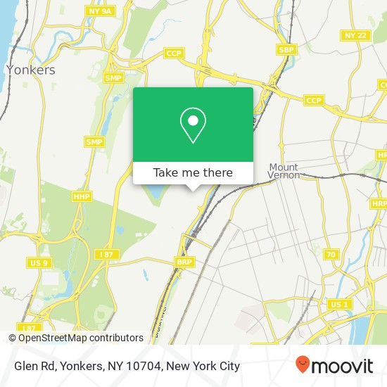 Glen Rd, Yonkers, NY 10704 map