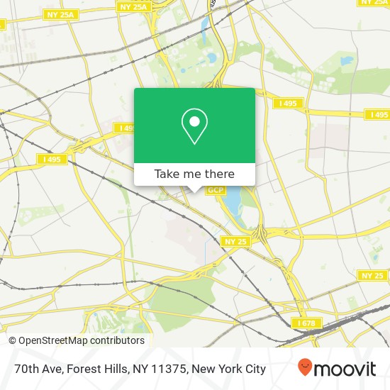 Mapa de 70th Ave, Forest Hills, NY 11375