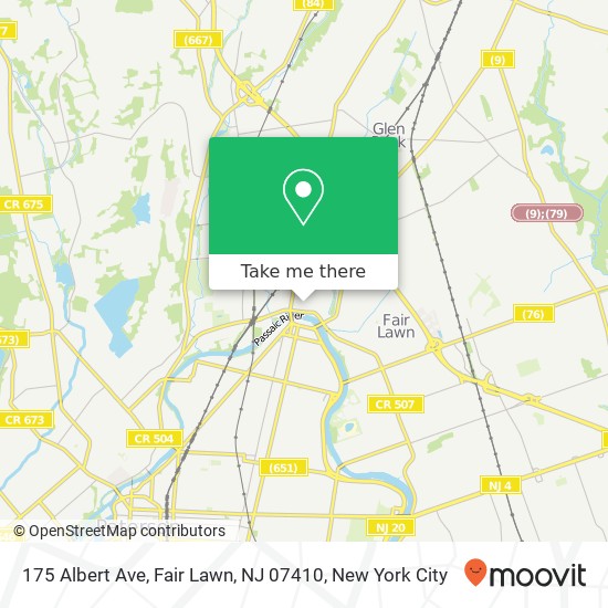 Mapa de 175 Albert Ave, Fair Lawn, NJ 07410