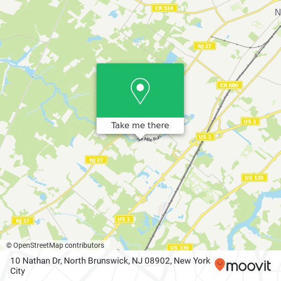 Mapa de 10 Nathan Dr, North Brunswick, NJ 08902