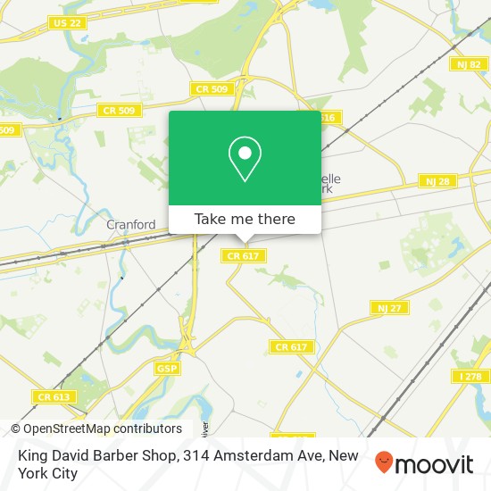 Mapa de King David Barber Shop, 314 Amsterdam Ave