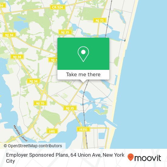 Mapa de Employer Sponsored Plans, 64 Union Ave