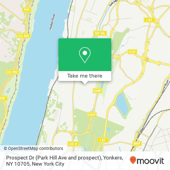 Prospect Dr (Park Hill Ave and prospect), Yonkers, NY 10705 map