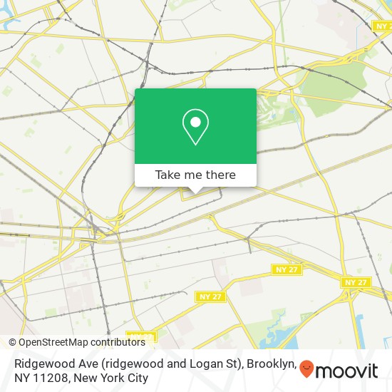 Mapa de Ridgewood Ave (ridgewood and Logan St), Brooklyn, NY 11208