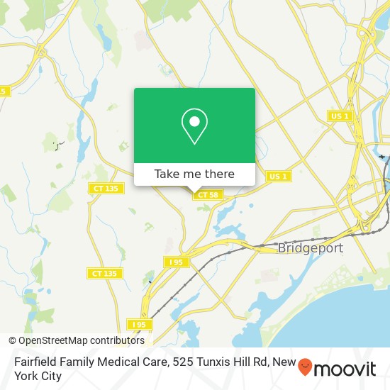 Mapa de Fairfield Family Medical Care, 525 Tunxis Hill Rd