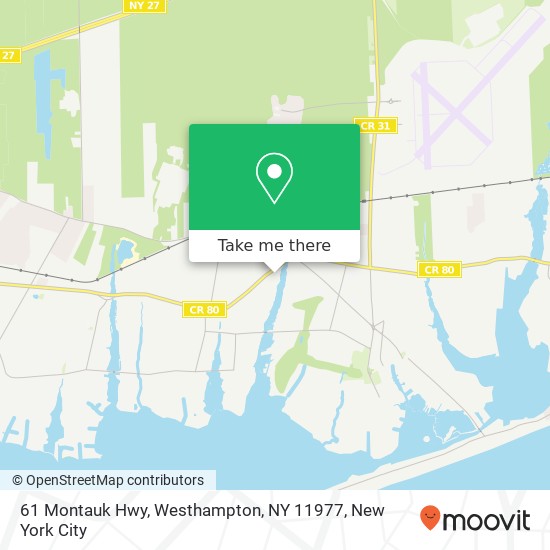 Mapa de 61 Montauk Hwy, Westhampton, NY 11977