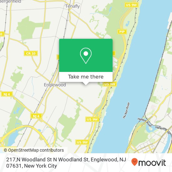 Mapa de 217,N Woodland St N Woodland St, Englewood, NJ 07631