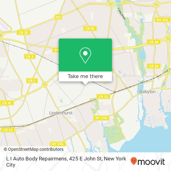 Mapa de L I Auto Body Repairmens, 425 E John St