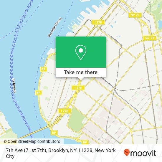 Mapa de 7th Ave (71st 7th), Brooklyn, NY 11228