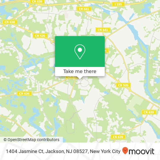 Mapa de 1404 Jasmine Ct, Jackson, NJ 08527