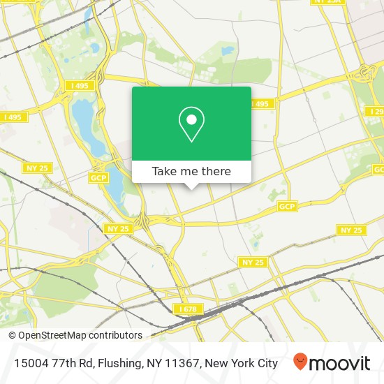 Mapa de 15004 77th Rd, Flushing, NY 11367