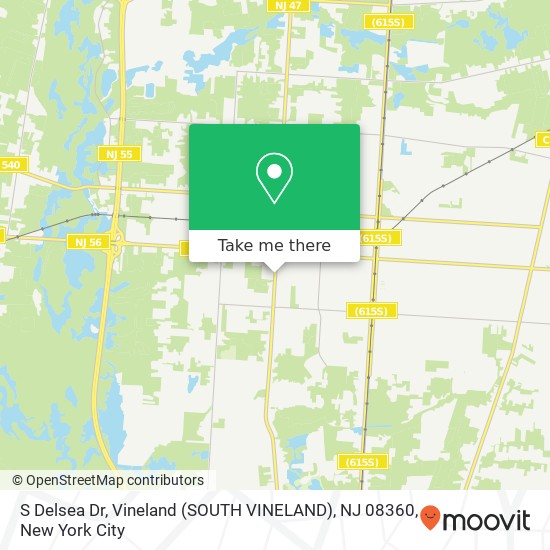 Mapa de S Delsea Dr, Vineland (SOUTH VINELAND), NJ 08360