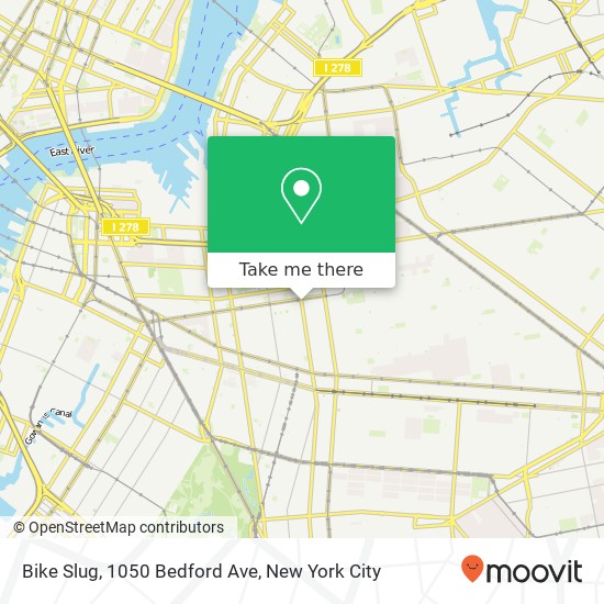 Bike Slug, 1050 Bedford Ave map