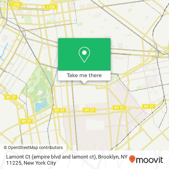 Lamont Ct (empire blvd and lamont ct), Brooklyn, NY 11225 map