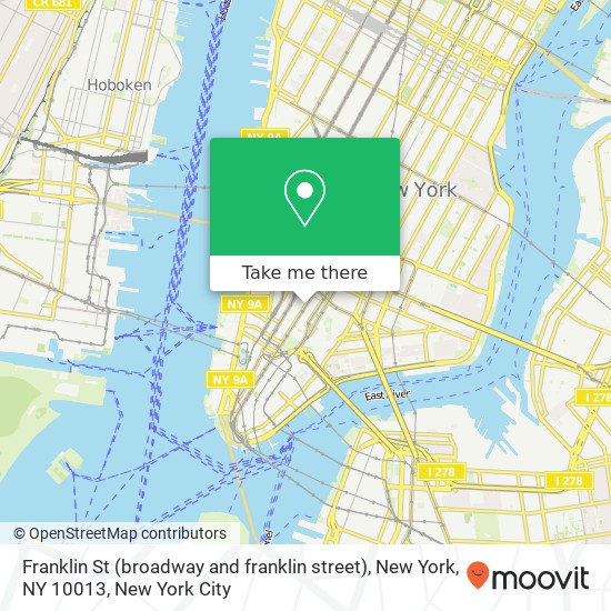 Franklin St (broadway and franklin street), New York, NY 10013 map