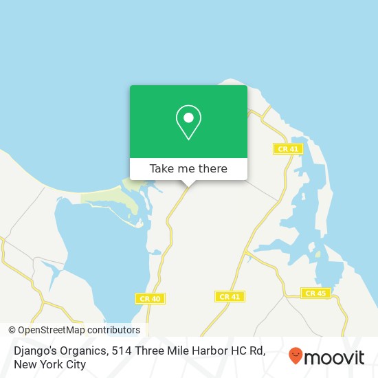 Mapa de Django's Organics, 514 Three Mile Harbor HC Rd