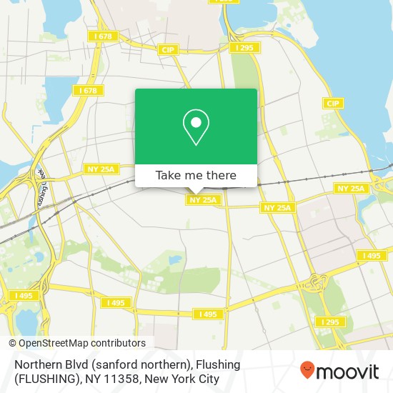 Mapa de Northern Blvd (sanford northern), Flushing (FLUSHING), NY 11358