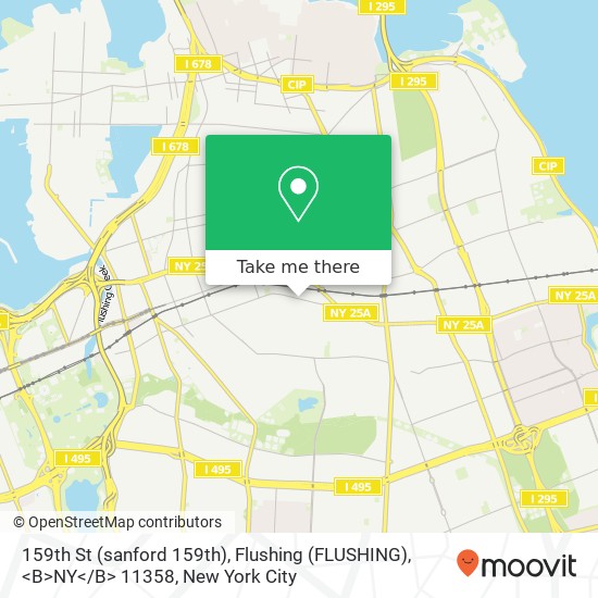 159th St (sanford 159th), Flushing (FLUSHING), <B>NY< / B> 11358 map