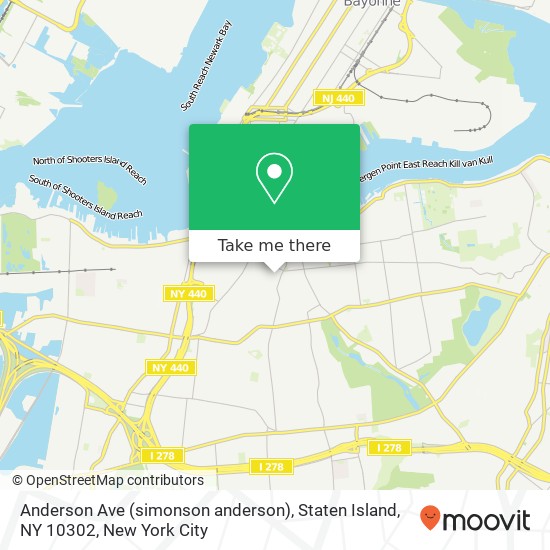 Mapa de Anderson Ave (simonson anderson), Staten Island, NY 10302