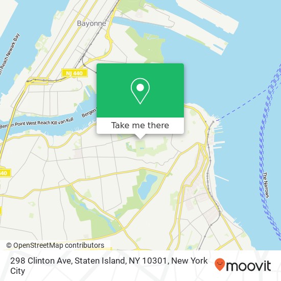 Mapa de 298 Clinton Ave, Staten Island, NY 10301