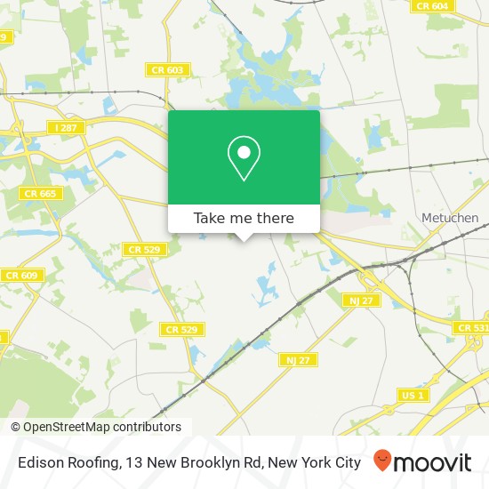 Mapa de Edison Roofing, 13 New Brooklyn Rd