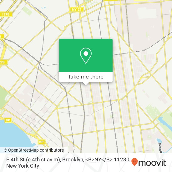 Mapa de E 4th St (e 4th st av m), Brooklyn, <B>NY< / B> 11230