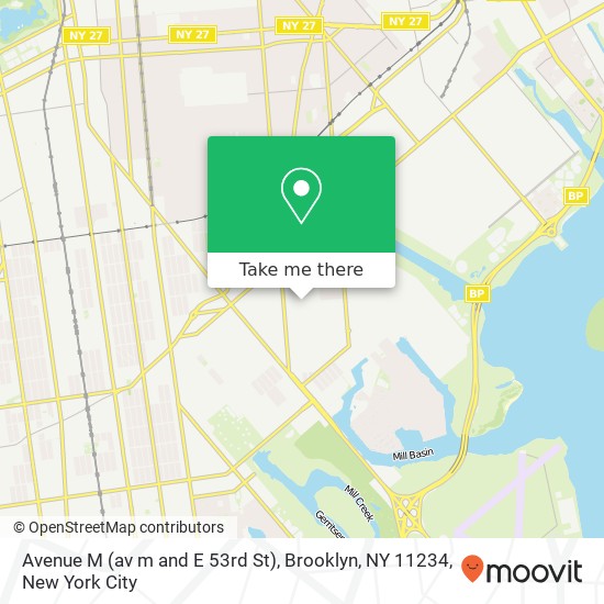 Mapa de Avenue M (av m and E 53rd St), Brooklyn, NY 11234