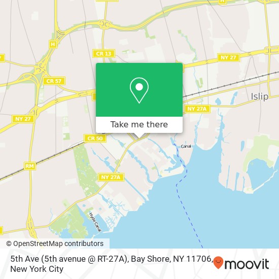 Mapa de 5th Ave (5th avenue @ RT-27A), Bay Shore, NY 11706