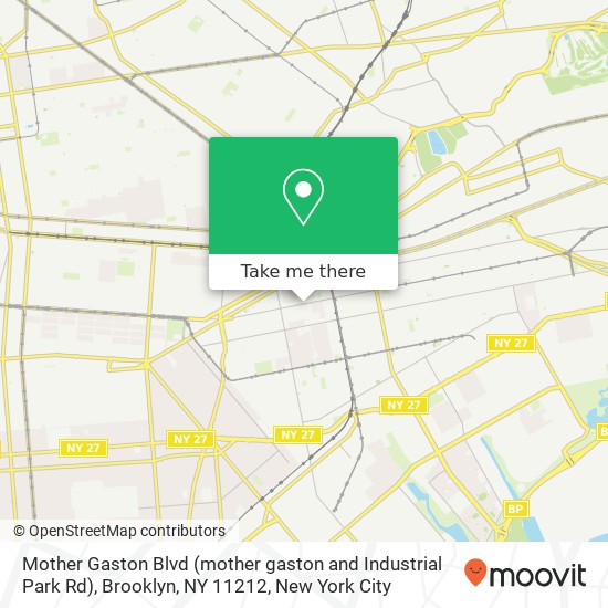 Mapa de Mother Gaston Blvd (mother gaston and Industrial Park Rd), Brooklyn, NY 11212