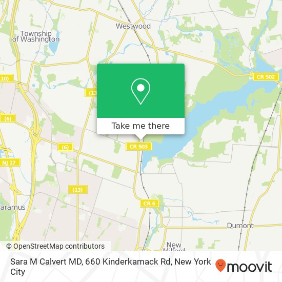 Sara M Calvert MD, 660 Kinderkamack Rd map