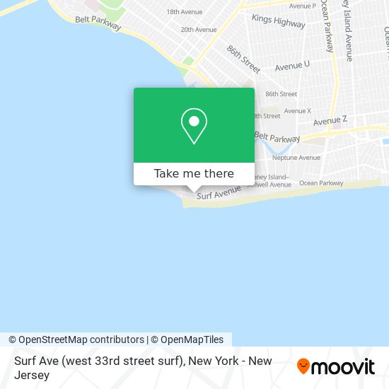 Surf Ave (west 33rd street surf) map