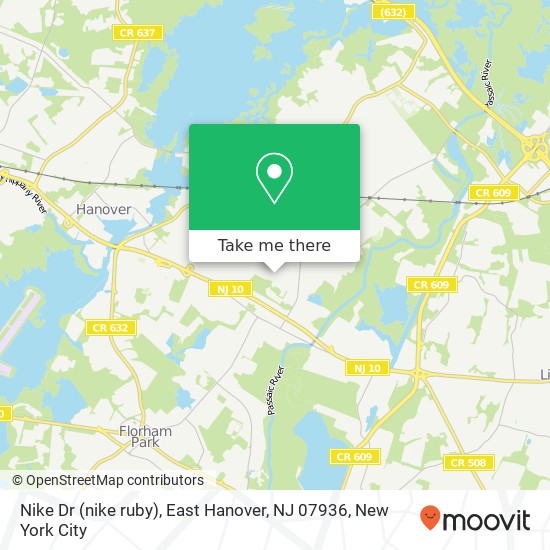 Nike Dr (nike ruby), East Hanover, NJ 07936 map