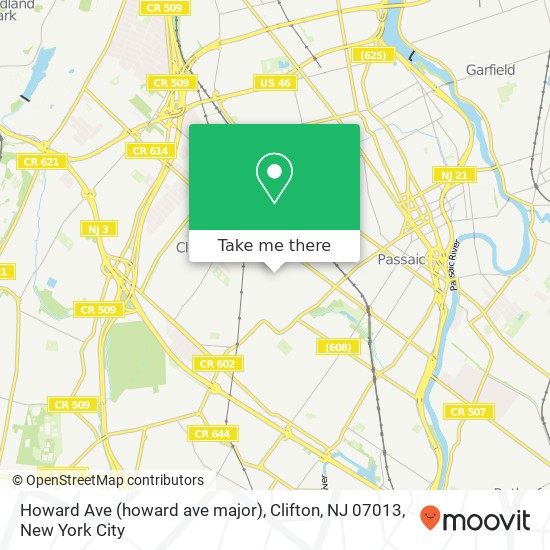 Howard Ave (howard ave major), Clifton, NJ 07013 map