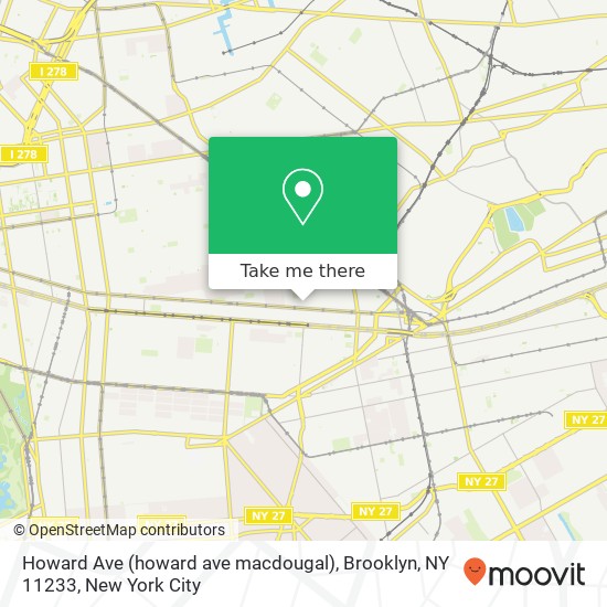 Mapa de Howard Ave (howard ave macdougal), Brooklyn, NY 11233