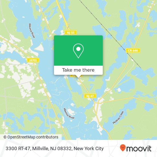 Mapa de 3300 RT-47, Millville, NJ 08332