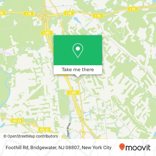 Mapa de Foothill Rd, Bridgewater, NJ 08807