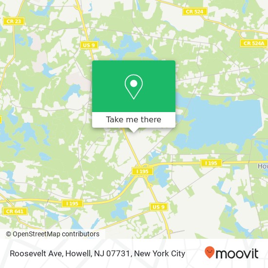 Mapa de Roosevelt Ave, Howell, NJ 07731